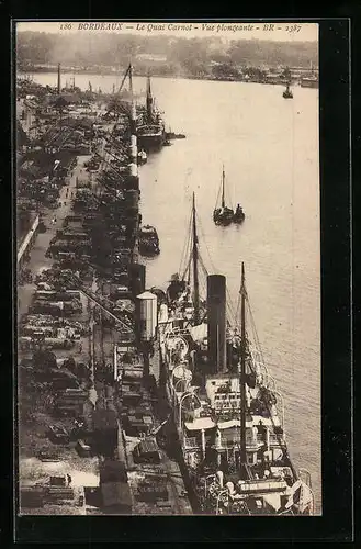 AK Bordeaux, Le Quai Carnot, Vue plongeante, Hafen