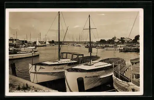 AK Niendorf / Ostsee, Hafen mit Yachten