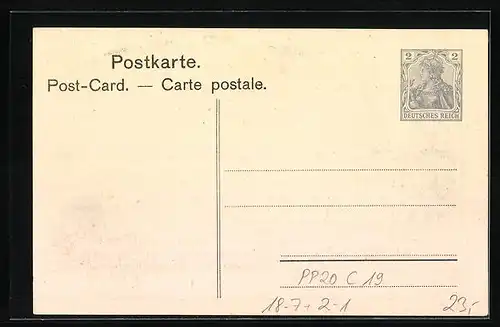 AK Stuttgart, Württ. Philatelisten Verein, 25. Stiftungsfest 1907, Ganzsache PP20C19
