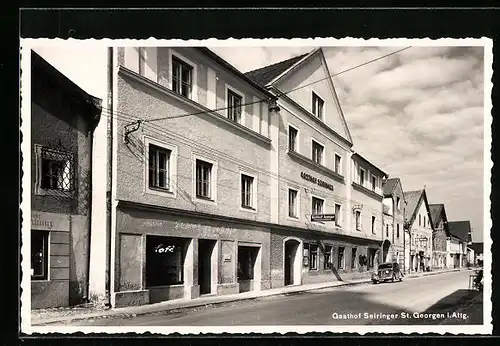 AK St. Georgen i. Attg., Gasthof Seiringer, Strassenpartie