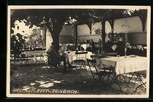 AK Jenbach, Gasthof Post mit Terrasse