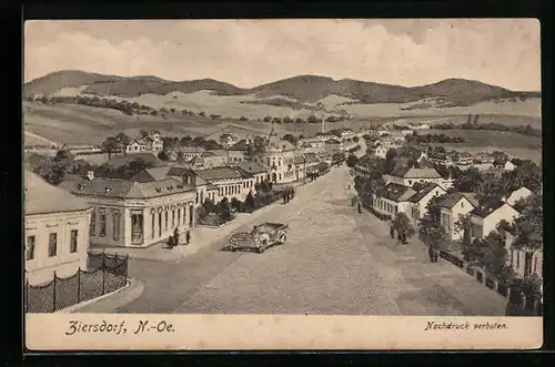 AK Ziersdorf, Ortsansicht aus der Vogelschau