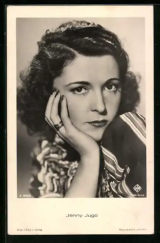 AK Schauspielerin Jenny Jugo der Hand im Gesicht
