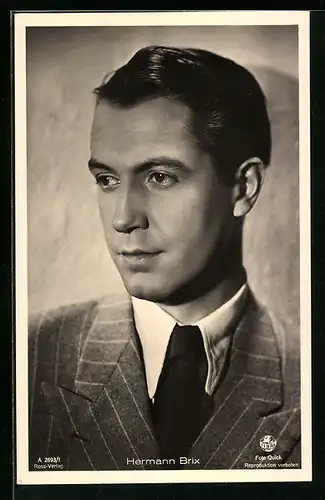 AK Schauspieler Hermann Brix, Portraitfoto