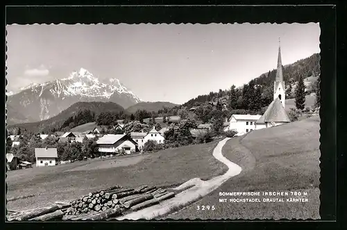 AK Irschen, Ortsansicht mit Hochstadel, Drautal