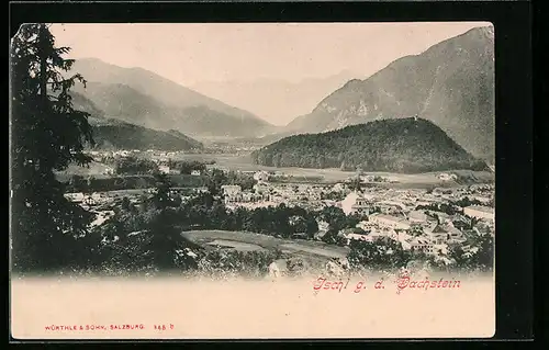 AK Ischl, Ortsansicht g. d. Dachstein