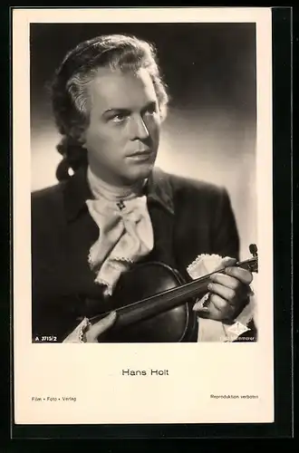 AK Schauspieler Hans Holt mit Geige und Kostüm