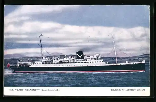 AK Passagierschiff TSS Lady Killarney in Fahrt