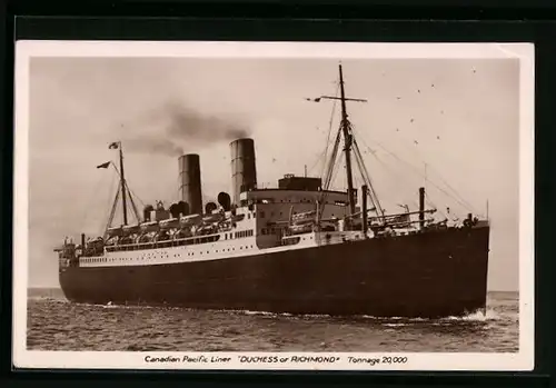 AK Passagierschiff Duches of Richmond, Canadian Pacific Liner