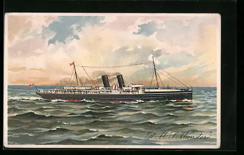 Künstler-AK Passagierschiff R.M.S. Munster