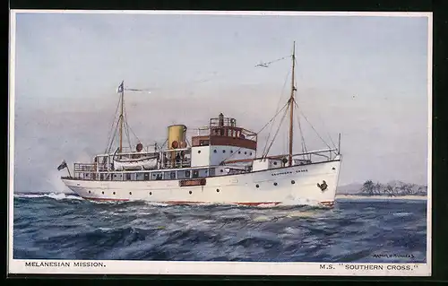 AK Passagierschiff MS Southern Cross auf See in Fahrt