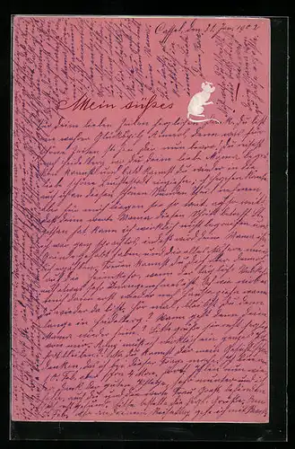 Präge-AK Kleine weisse Maus