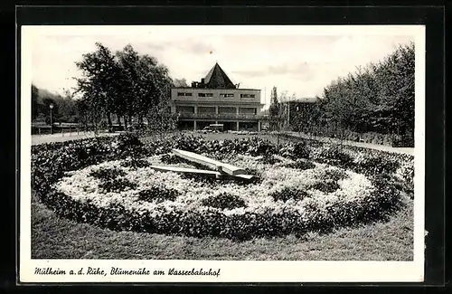 AK Mülheim a. d. Ruhr, Blumenuhr am Wasserbahnhof