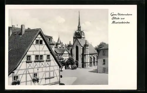 AK Gera-Untermhaus, Blick zur Marienkirche