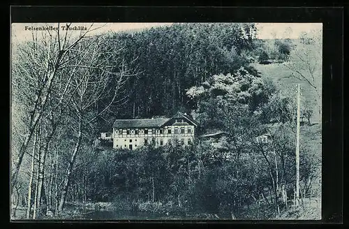AK Tauchlitz b. Crossen, Blick auf den Felsenkeller