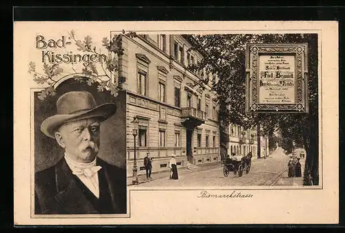 AK Bad-Kissingen, Blick in die Bismarckstrasse