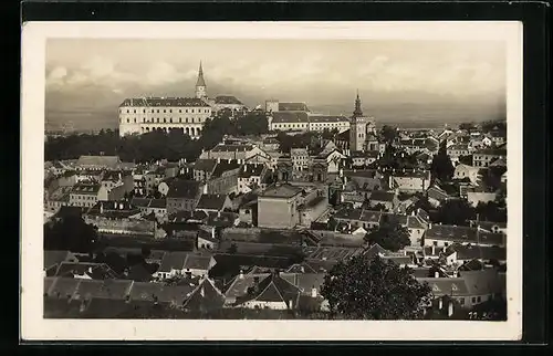 AK Nikolsburg N. D., Teilansicht mit Schloss Dietrichstein