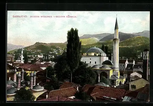 AK Sarajewo, Ortsansicht mit Begova-Moschee