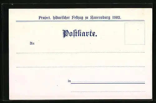 Künstler-AK Ravensburg, Alemannen unter Herzogen um 500