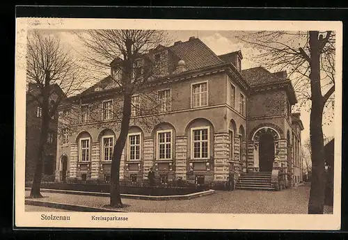 AK Stolzenau, Strassenblick auf die Kreissparkasse