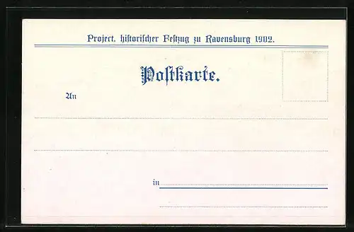 Künstler-AK Ravensburg, Project. historischer Festzug 1902, Turnier zu Ravensburg 1311