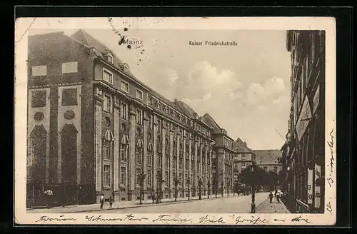 AK Mainz, Blick in die Kaiser Friedrichstrasse