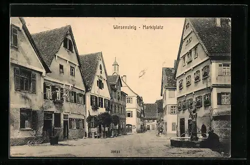 AK Wiesensteig, Partie am Marktplatz