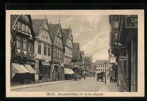 AK Celle, Zöllnerstrasse mit alten Häusern