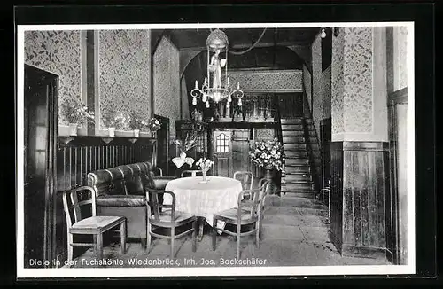 AK Wiedenbrück, Gasthaus Fuchshöhle J. Beckschäfer, Diele