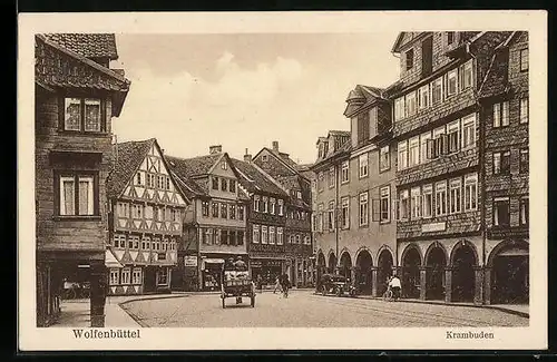 AK Wolfenbüttel, Ortspartie mit Krambuden