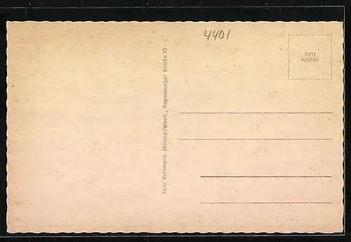 Passepartout-AK Rinkerode /Westf., Bäckerei W. Bolle, Haus Borg, Neues Ehrenmal