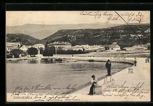 AK Cirkvenica, Flaneure auf der Promenade