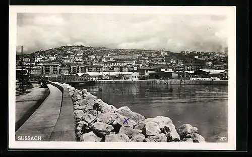 AK Susak, Teilansicht von der Promenade auf den Ort
