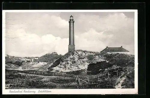 AK Norderney, Nordseebad, Leuchtturm