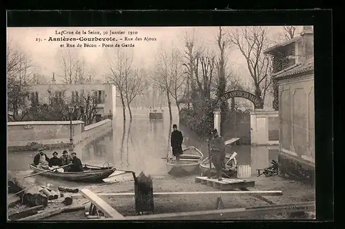 AK Asnières-Courbevoie, Rue des Ajoux etm Rue de Bécon, Poste de Garde