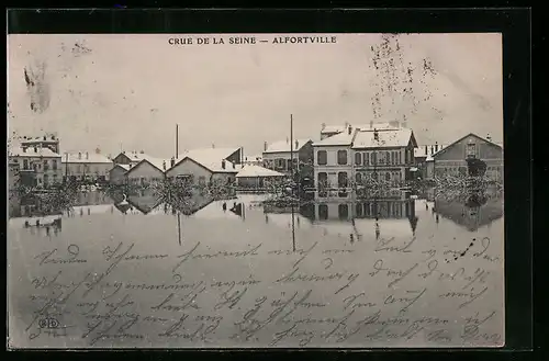AK Alfortville, Crue de la Seine