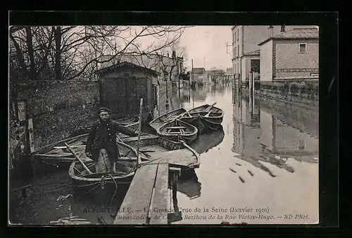 AK Alfortville, La Grande Crue de la Seine, Hochwasser im Januar 1910