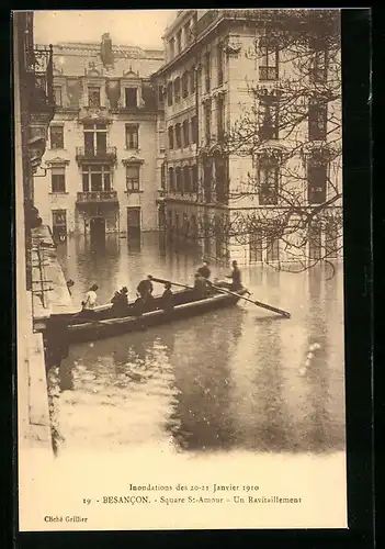 AK Besancon, Innodations des 20-21 Janvier 1910 Hochwasser