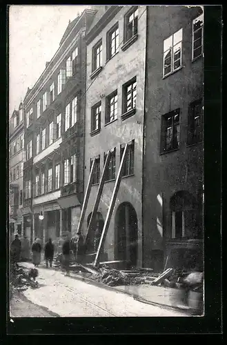 AK Nürnberg, Hochwasser 1909, Unterspültes Haus in der Winklerstrasse