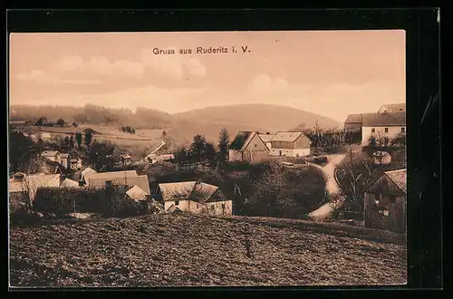 AK Ruderitz i. V., Blick auf den Ort
