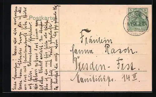 AK Löbau, Honigbrunnen in Totalansicht