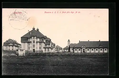 AK Bautzen, Kaserne d. X. S. 2. Feld-Art.-Rgt. Nr. 28