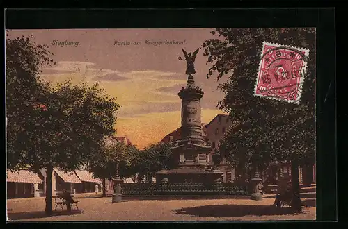 AK Siegburg, Partie am Kriegerdenkmal