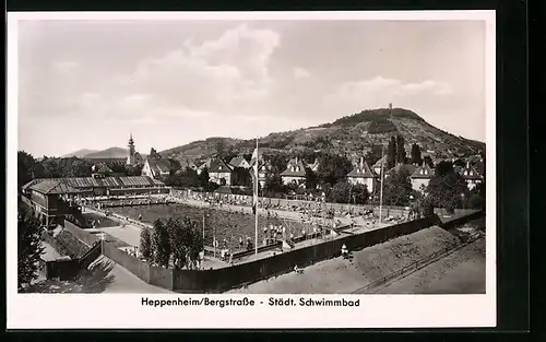 AK Heppenheim /Bergstrasse, Städt. Schwimmbad