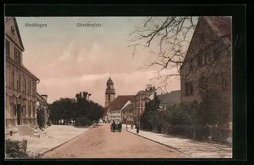 AK Hechingen, Strassenpartie am Obertorplatz