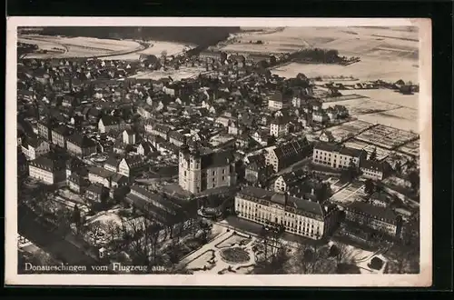 AK Donaueschingen, Ortsansicht vom Flugzeug aus