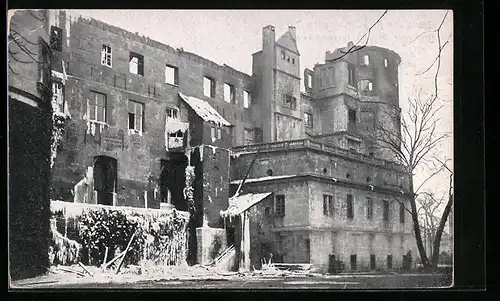 AK Stuttgart, Brand des Alten Schlosses 1931