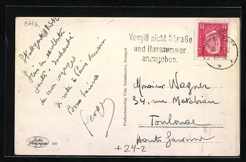 AK Stuttgart, Altes Schloss vor, während und nach dem Brande 1931