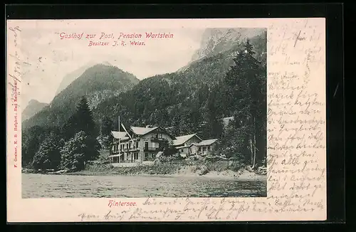 AK Hintersee, Gasthof zur Post u. Pension Wartstein