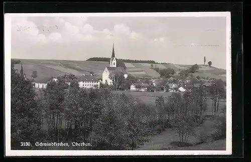 AK Schwindkirchen /Oberbay., Teilansicht mit Kirche